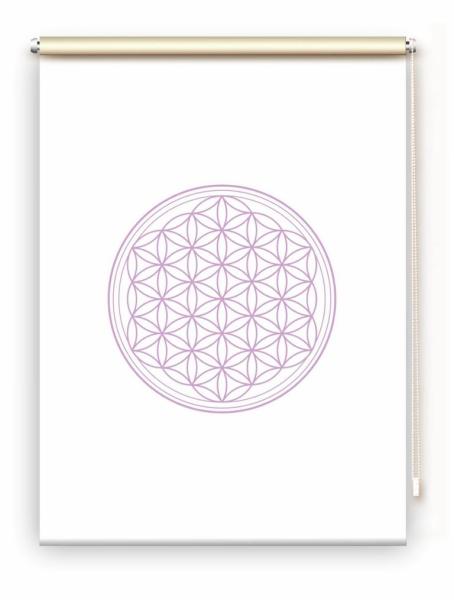 Rollo Blume des Lebens flieder blanco - Sichtschutz Extartiqe